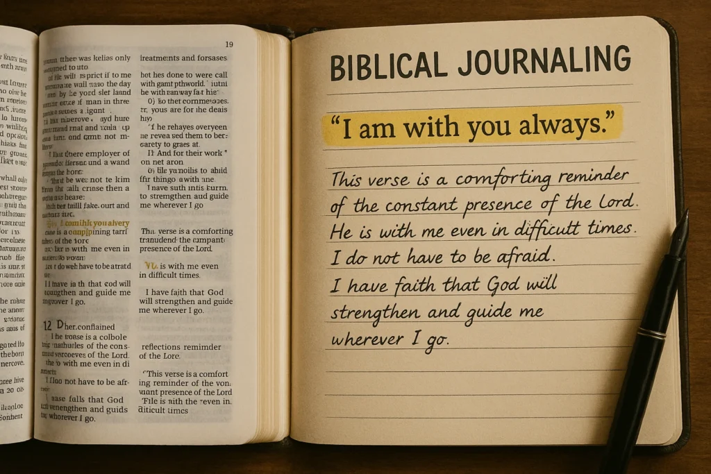 An image of a bible journaling technique