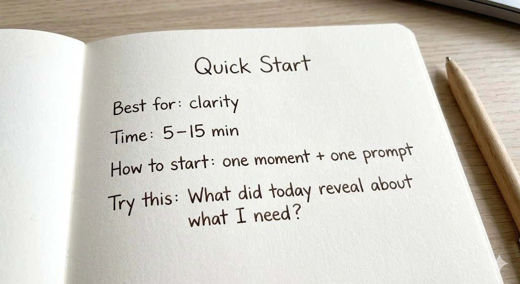 “How to start a reflective journal using reflective journaling prompts (quick start).”